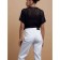Women's jeans with a high landing CONTE Elegant Mom Fit, size XS, color White