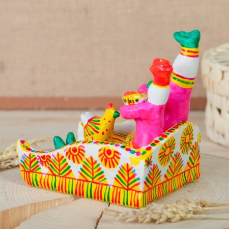 Filimonovskaya toy "A couple on a sleigh"-4