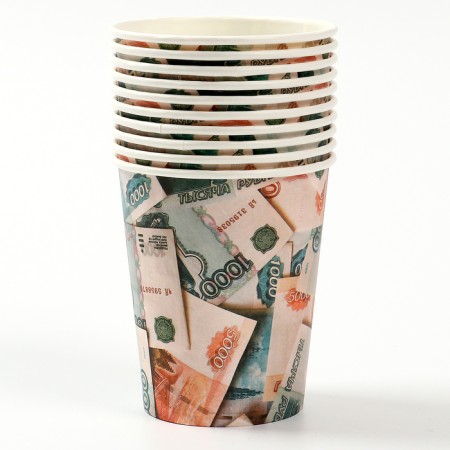 One -time paper glass "Butting money", 250 ml-2