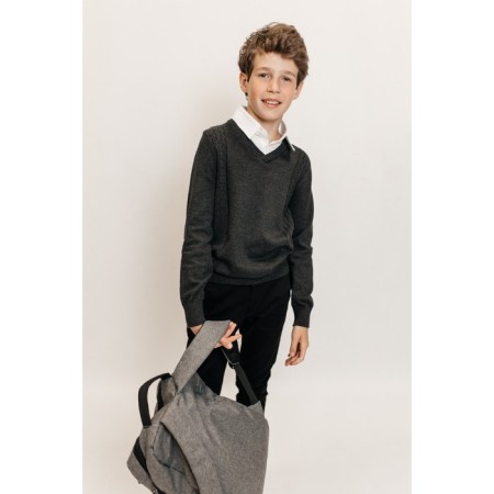 Jumper for boys, height 110-116 cm, dark gray color-6