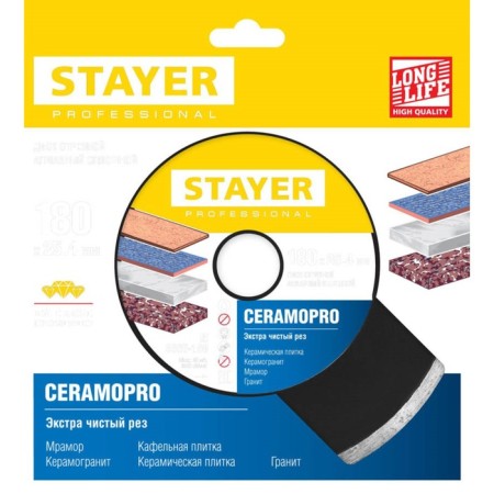 Diamond disk Stayer 3665-180_z02, continuous, d = 25.4 mm, 180 mm-1