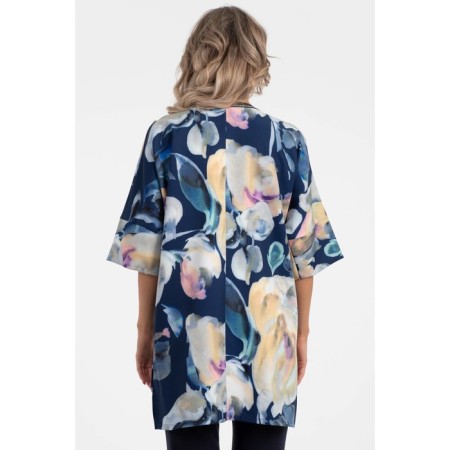 Female blouse, size 48, blue, beige color-8
