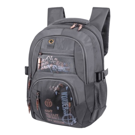 Youth backpack 40 x 28 x 14 cm, ergonomic back, Monkking, W201 Gray-3