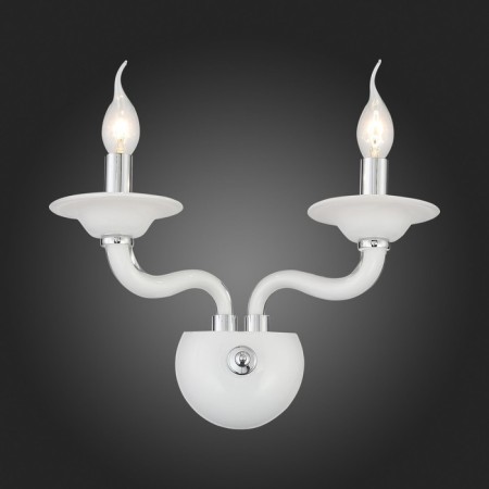 Sconces st. SL1112.501.02. Serenatta. 2x40 watts, E14, 35x37 cm, chromium color, white-2