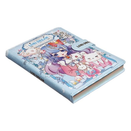 Gift notebook, a6+ 132 sheets, color block, with a stream on a magnet, PVC cover, "anime", mix-5