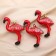 Jewelry decoration "Flamingo" (set of 3 pcs) 11x6.5 cm, red