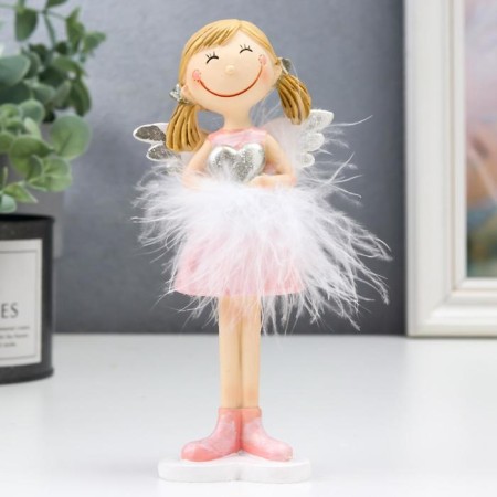 Polystone souvenir "Angel-baby with tails, with a heart" Pooh 16x5.5x7.5 cm