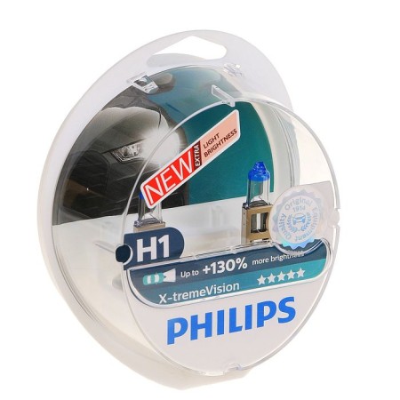 Car lamp Philips, X-Treme Vision, H1, 12 V, 55 W, P14.5S, 2pcs.