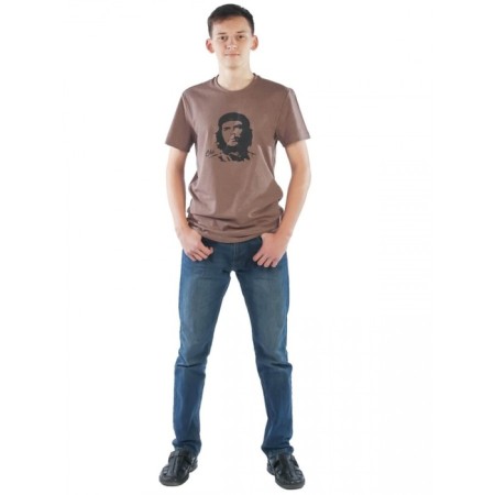 Male T -shirt "Chegovara", size 44, color brown melange