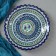 Plate of the Rishtan ceramics "Flowers", blue, embossed, 25 cm