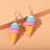 Earrings Assorted "Sweets" Ice Cream in the Horn, The color of the pink blue