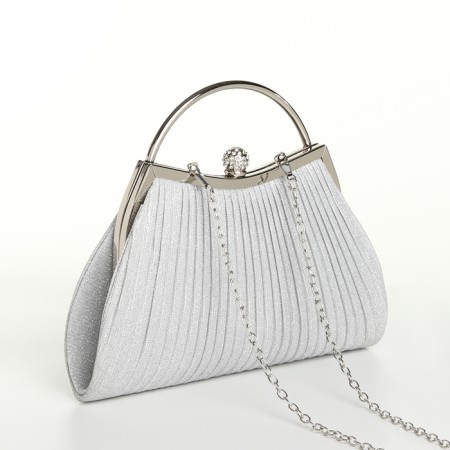 Female bag on farmar, silver color-2