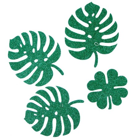Stickers "Leaves of Monster + Clover" with adhesive pillows, set 4 pcs.