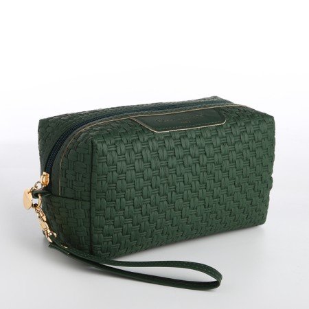 Lightning cosmetic bag, green color