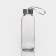A glass bottle in a “paws” cover, 300 ml, h = 17 cm, pink color