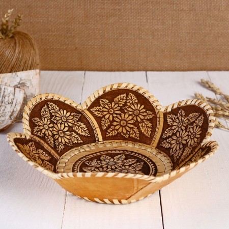 Board "Chamomile", 6 petals, birch bark-1