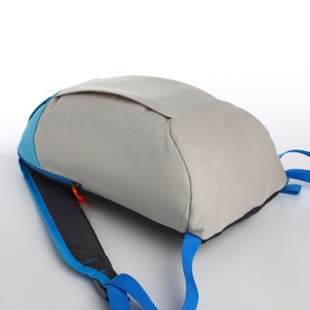 Sports' backpack on lightning, Textura, external pocket, beige color/blue-6