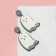 Acryl Earrings "Ghosts" with shadows, black and white color in silver