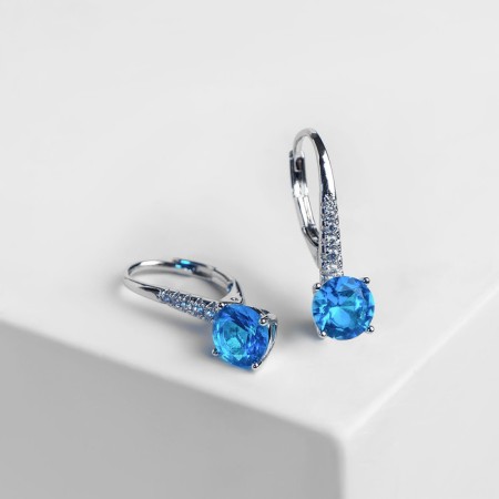Earrings with rhinestones "Anyutina Eye" Brierous color in silver-1