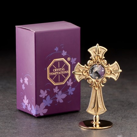 Souvenir "Cross", on a stand, with crystals, 5x3.2x8 cm-4