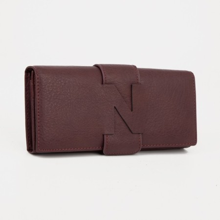 Women's wallet on magnets, burgundy color