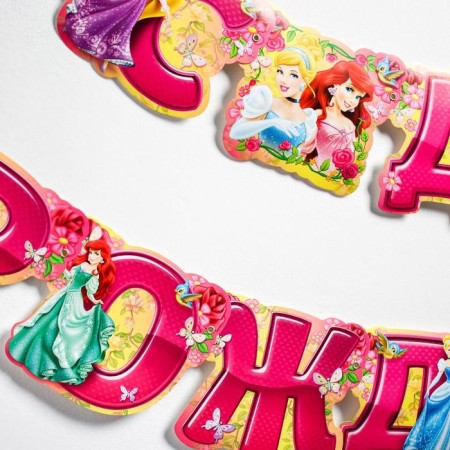 Garland on the eyelets "Happy Birthday!", Length 219 cm, princesses-3