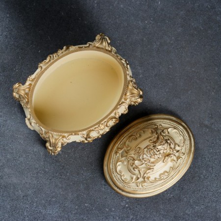 Casket, ivory/gold 15x12x14cm-3