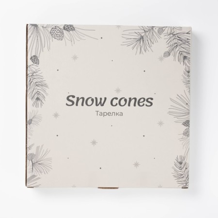 Board New Year's share Snow Cone, d = 25 cm, ceramics, white color-3