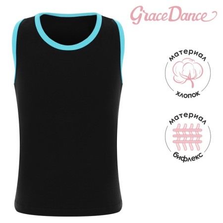 T-shirt for gymnastics and dancing Grace Dance, p. 42, black/blue color