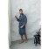 Terry dressing gown, size 48, blue color