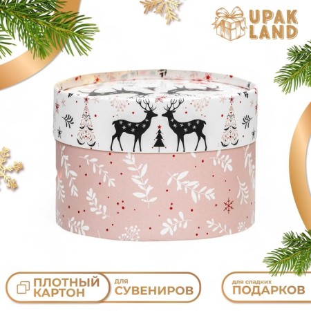 Box "New Year deer" hooked without a window 12 x 8 cm