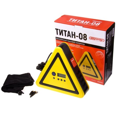 Car compressor SkyWay Titan-08, Metal, 30 l/min, cigarette lighter, S02001021-2