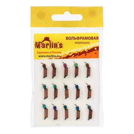 Mormyshka Wolfram Marlin’s Curs, 2 mm, 0.95 g, black + cube gasoline, 15 pcs.-1