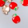 Decor for creativity metal, enamel "Apple" red 1.5x1.2 cm