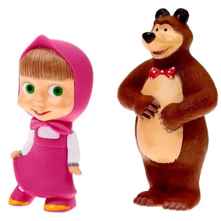A set of rubber toys "Masha and the Bear"