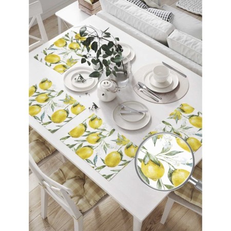 A set of napkins for setting the table "Branches of Lemon", rectangular, size 32x46 cm, 4 pcs-1