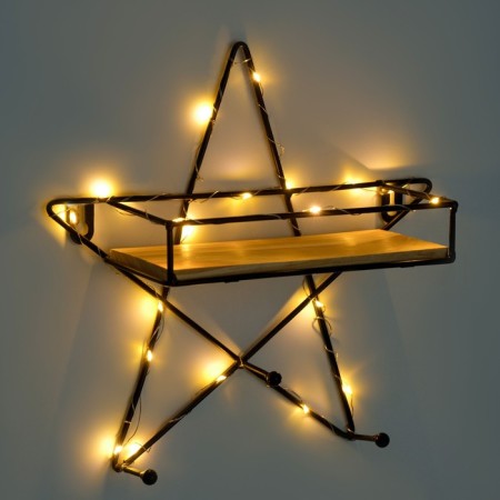 Wall hanger with a shelf "Zvezda", with backlight, 3 hooks, black-1