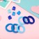 Hair set "Chamomile" (6 crabs, 12 elastic bands) Blue blue