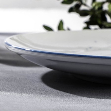 Porcelain plate flat dots nube, d = 26 cm, white color-2
