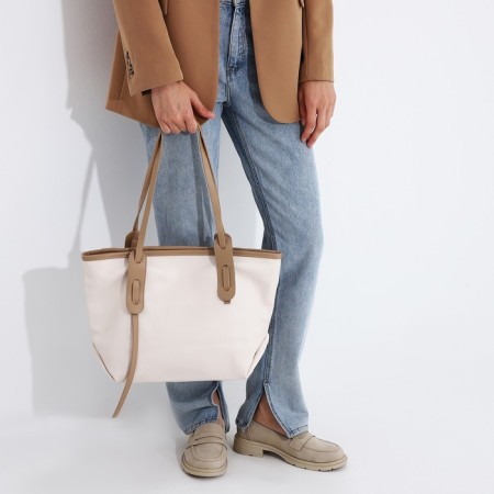 Zipper bag with lightning, white color-6