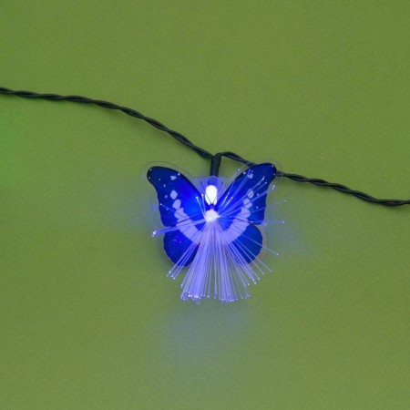 Garland “thread” 4.5 m with nozzles “butterflies”, IP44, dark thread, 30 LED, glow blue/green, 2 modes, solar battery-4
