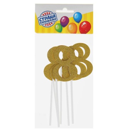 Topper "8", 6 pcs., Mix colors