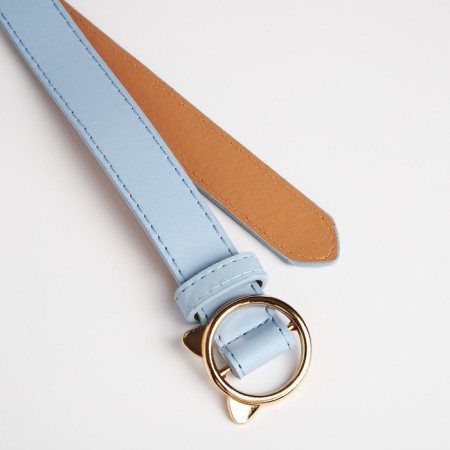 Building belt, width 2.5 cm, metal buckle, blue color-1