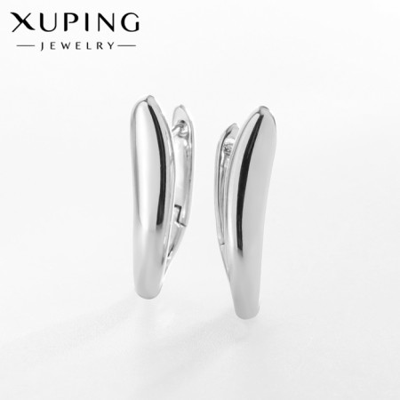 Earrings Metal Xuping Arph, bend, Silver Color