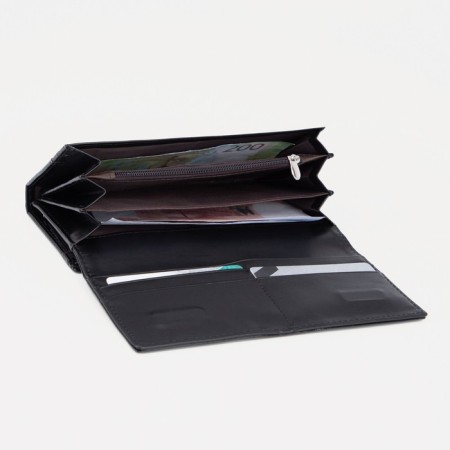 Women's wallet on magnets, black color-4