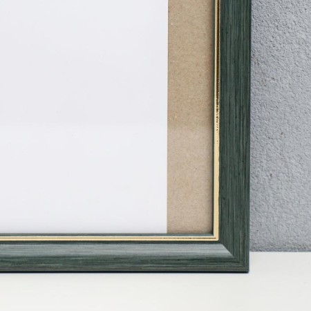 Photo frame plastic 35x50 cm, green with gold (plastic screen)-1