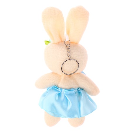 Soft toy "Bunny skirt with a bow" on a key fob, color mix-4