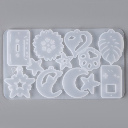 Silicone form universal for creating earrings, pendants, scraps - 12 pcs.-5