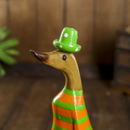 Souvenir "Duck in the orange-green suit" tree 13x9x27 cm-4