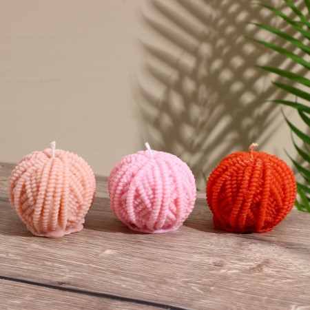 Candle "yarn" 5x5x6.5 cm, soy wax-3
